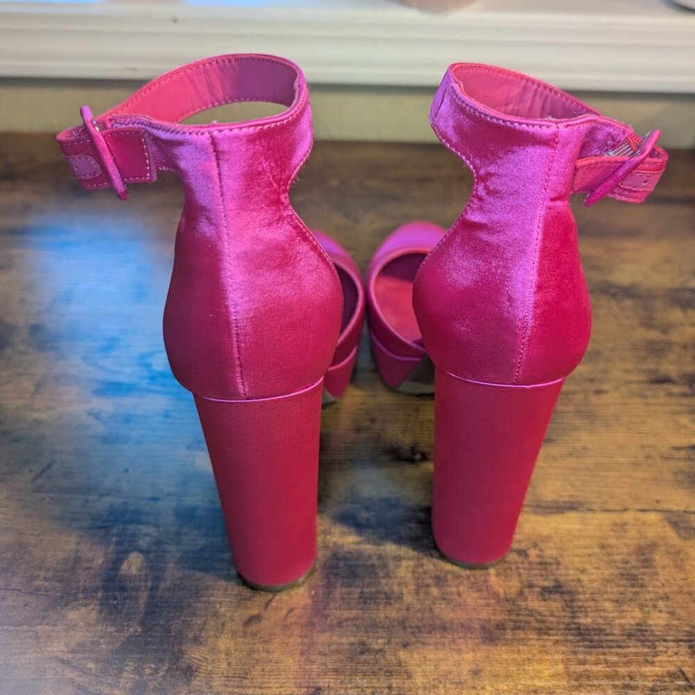 Platform Ankle Strap High Heel Pump Size 8.5 - Picture 5 of 7
